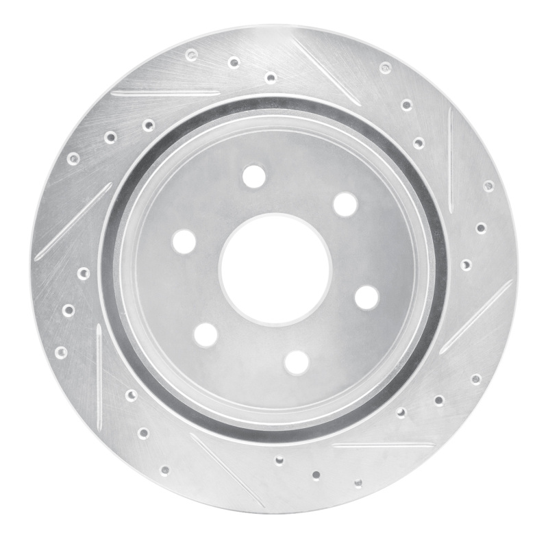 Chevrolet Express 2500 Brake Rotor (1) - Rear Right - R1 Concepts - Drilled & Slotted - Silver - `03-`05